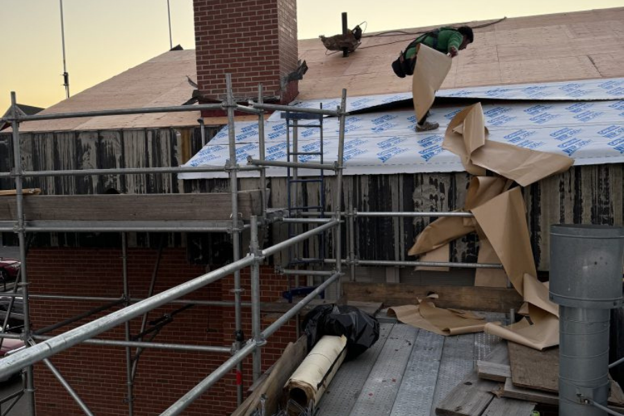 Storm damage to residential roof requiring insurance claim